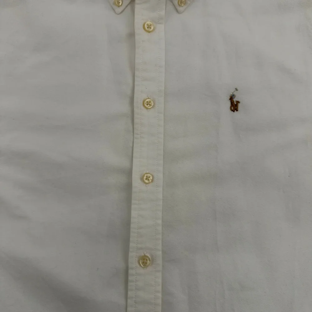 Ralph Lauren Boys White Cotton Oxford Long Sleeve Button Down Shirt Size 14